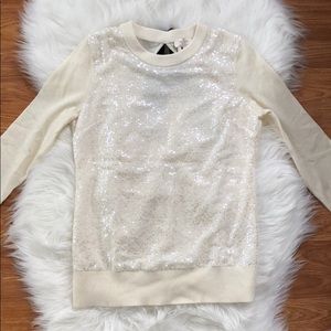 KATE SPADE NWOT Cream Sequin Sweater Small